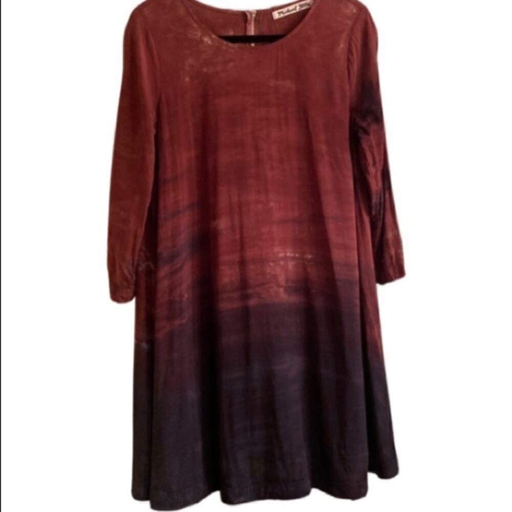 Michael Stars Women’s 3/4 Length Sleeve Lightweight Ombre Swing Dress Size L